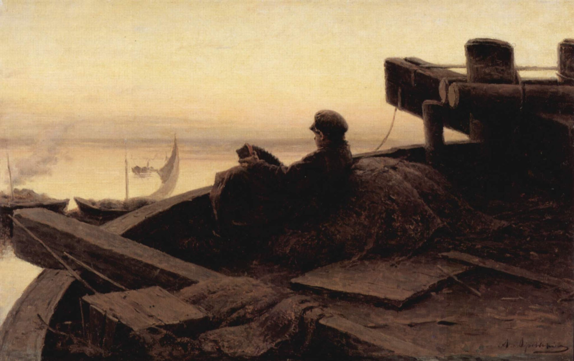 On the Volga by Abram Efimovich Arkhipov,A3(16x12")Poster