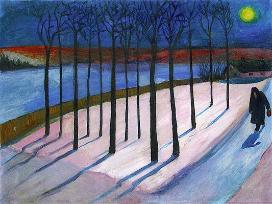 Moonlit, vintage artwork by Marianne von Werefkin, 12x8" (A4) Poster