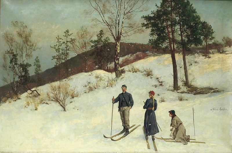 Skiing by Axel Hjalmar Ender,A3(16x12")Poster