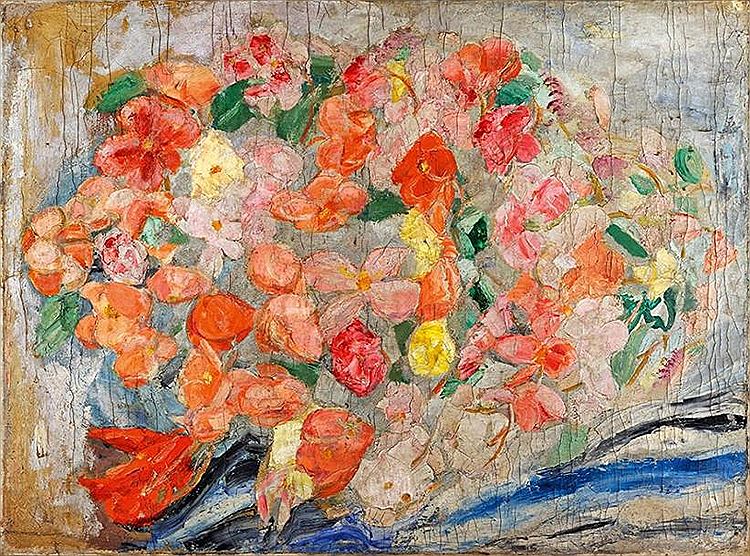 Large Floral, vintage artwork by Jacqueline Marval, 12x8" (A4) Poster