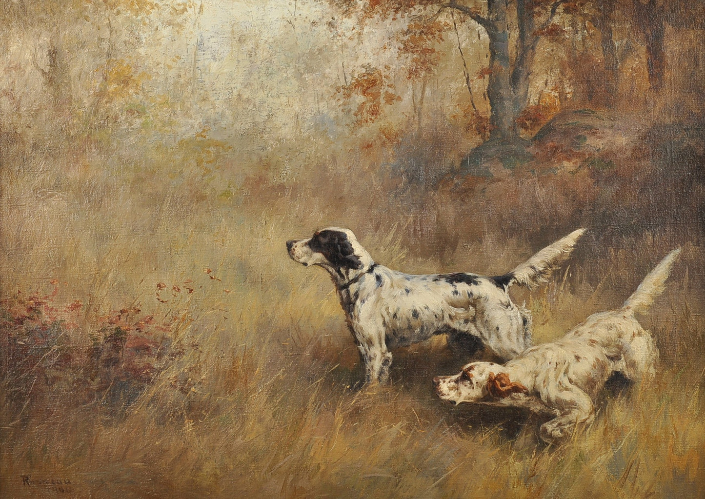 Two Setters by Percival Rousseau,A3(16x12")Poster