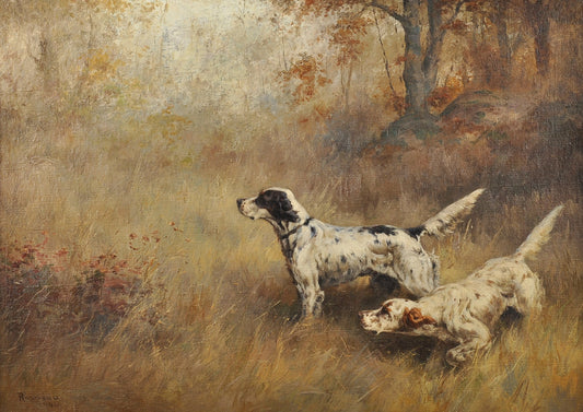 Two Setters by Percival Rousseau,A3(16x12")Poster