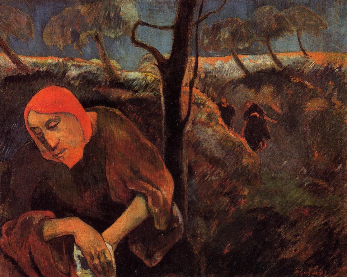Christ in the Garden of Olives, vintage artwork by Paul Gauguin, 12x8" (A4) Poster