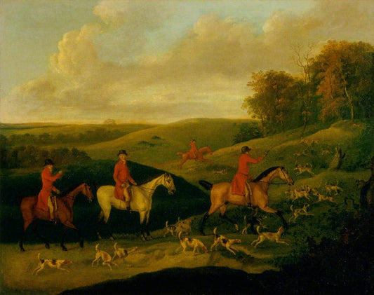Hunting Scene, Finding the Scent, vintage artwork by John Nost Sartorius, 12x8" (A4) Poster