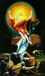 The Issenheim Altarpiece (Detail - The Resurrection), vintage artwork by Matthias Grünewald, A3 (16x12") Poster Print