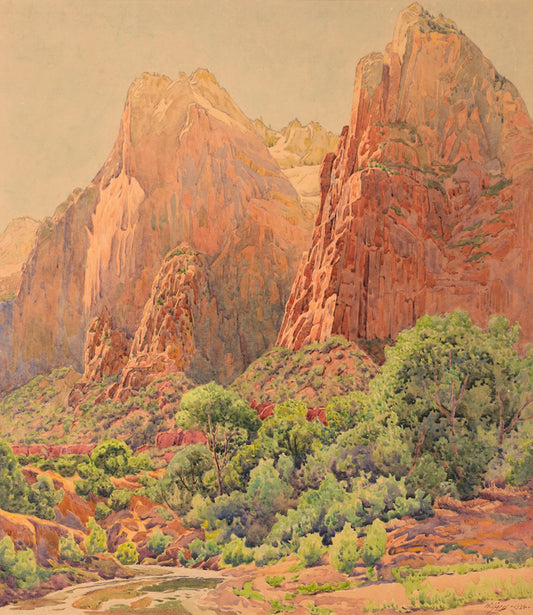 The Patriarchs, Zion National Park by Gunnar Widforss,16x12(A3) Poster