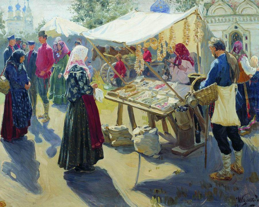 Market with Bagels by Ivan Kulikov,16x12(A3) Poster