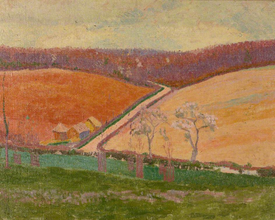 Fields and Road, Penn Street by Malcolm Drummond,16x12(A3) Poster