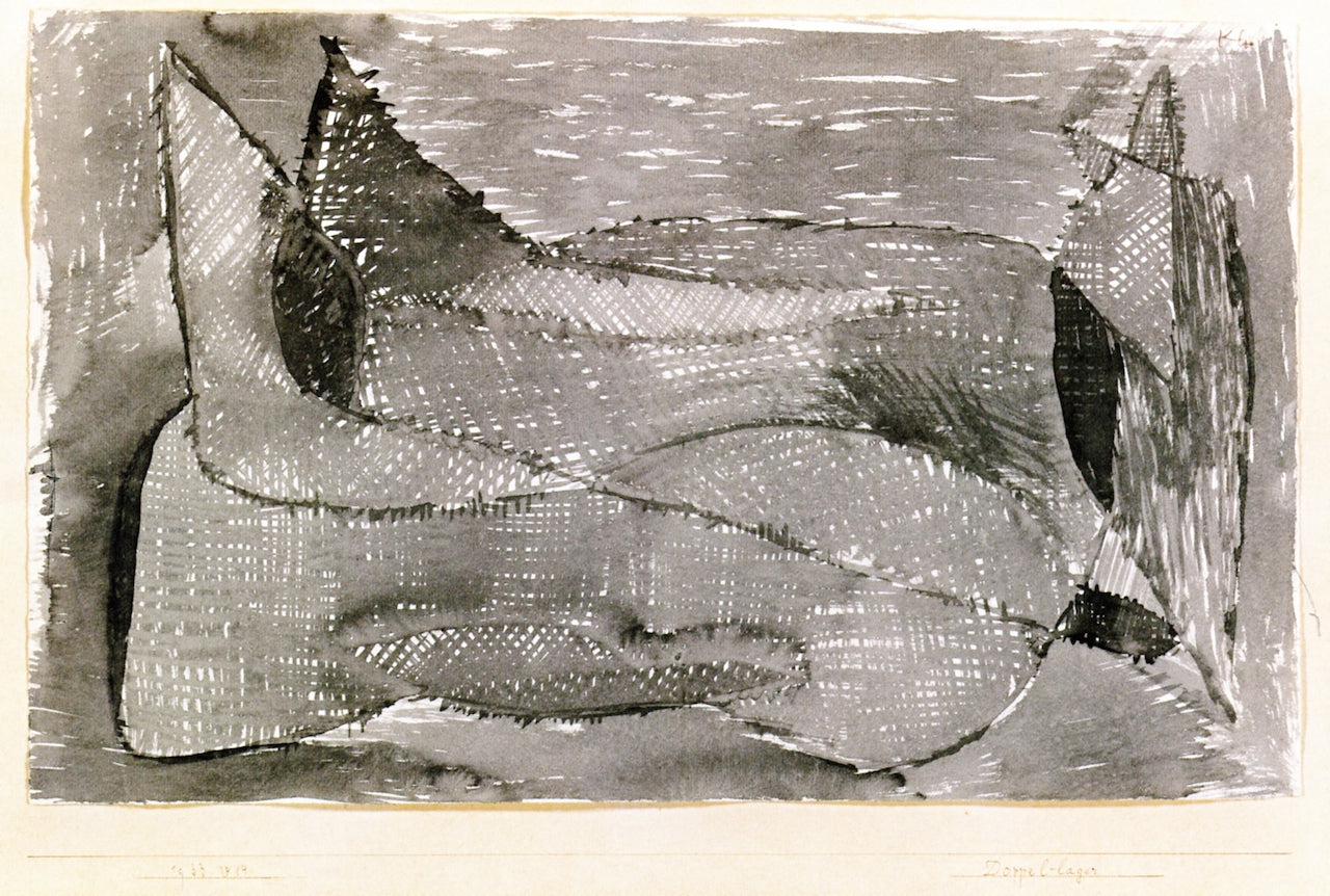 Double Bed, vintage artwork by Paul Klee, 12x8" (A4) Poster