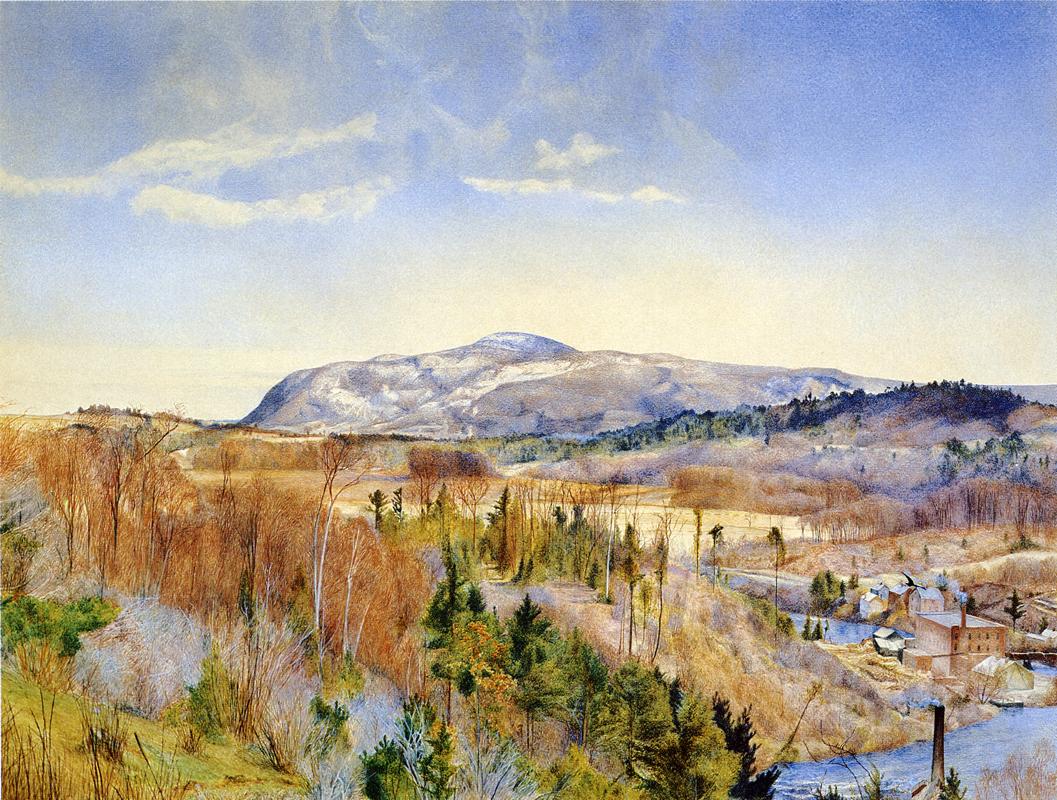 Mt. Everett from Monument Mountain in April, vintage artwork by Henry Roderick Newman, 12x8" (A4) Poster