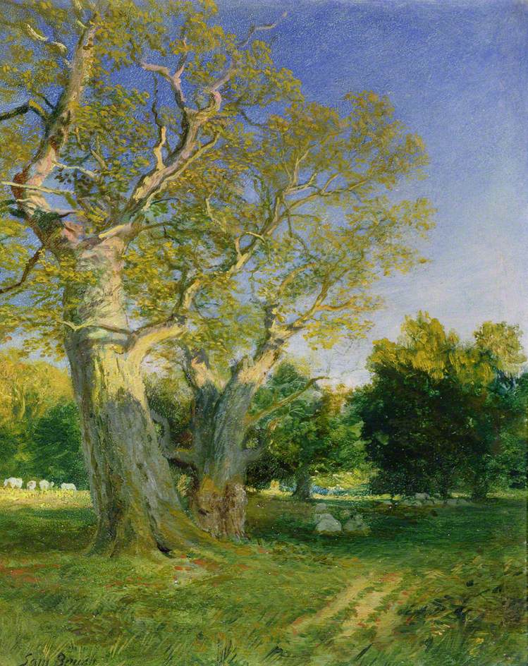 Summer Evening in Cadzow, vintage artwork by Samuel Bough, 12x8" (A4) Poster