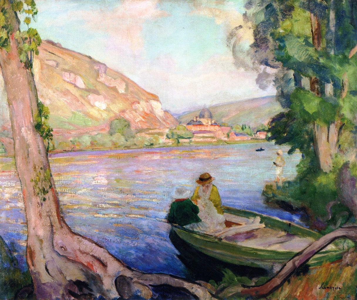 The Banks of the Seine at Andelys, vintage artwork by Henri Lebasque, 12x8" (A4) Poster