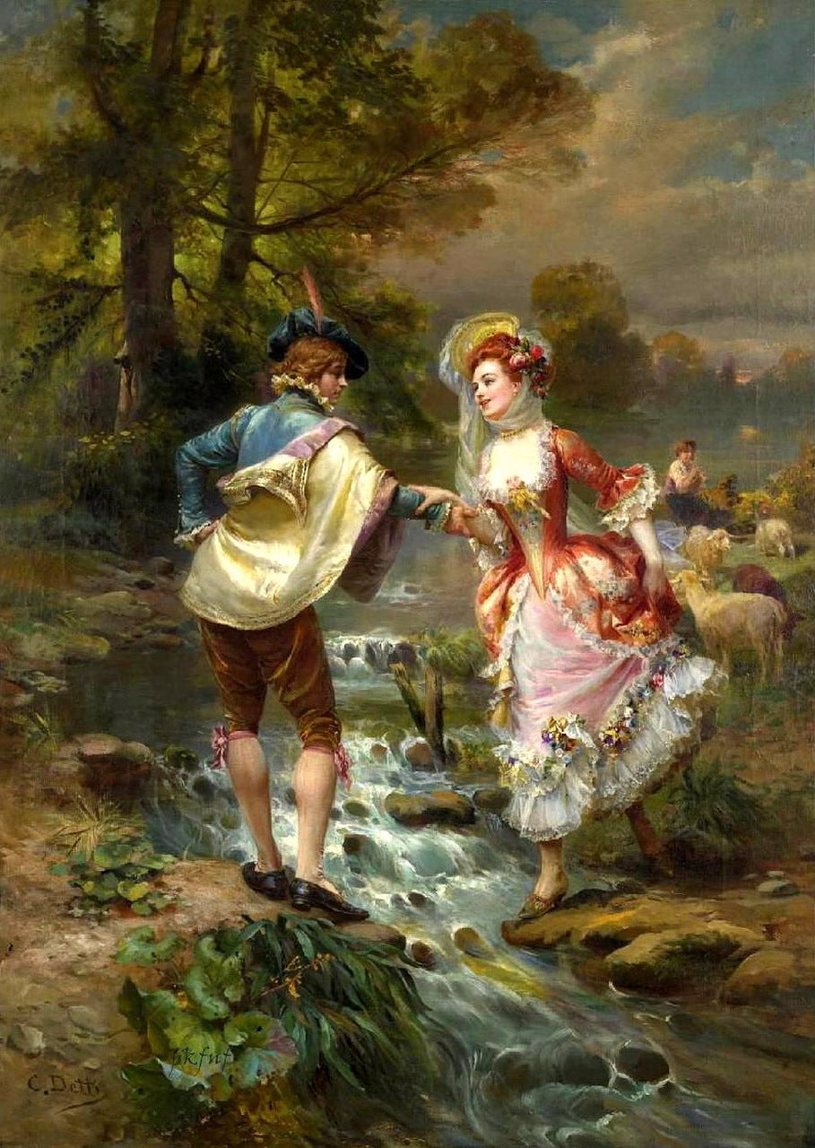 Tres Galant, vintage artwork by Cesare Augusto Detti, 12x8" (A4) Poster