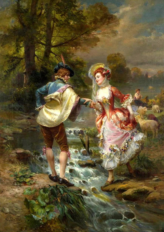 Tres Galant, vintage artwork by Cesare Augusto Detti, 12x8" (A4) Poster