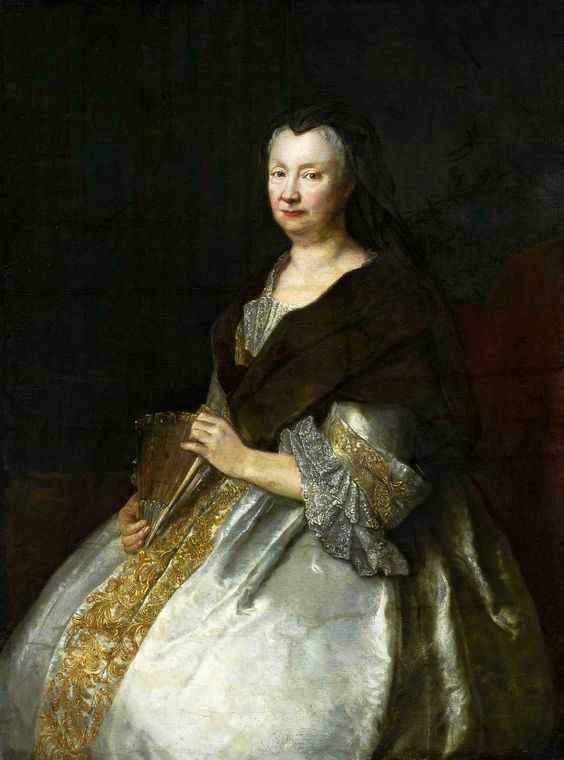 Portrait of Sophia Hedwig von Tettau, vintage artwork by Antoine Pesne, 12x8" (A4) Poster