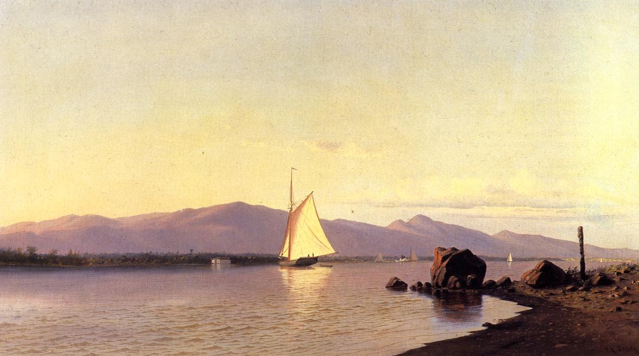 Kingston Point, Hudson River, vintage artwork by Francis A. Silva, 12x8" (A4) Poster