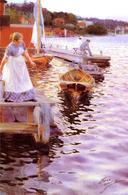 In the Twilight by Anders Zorn,A3(16x12")Poster