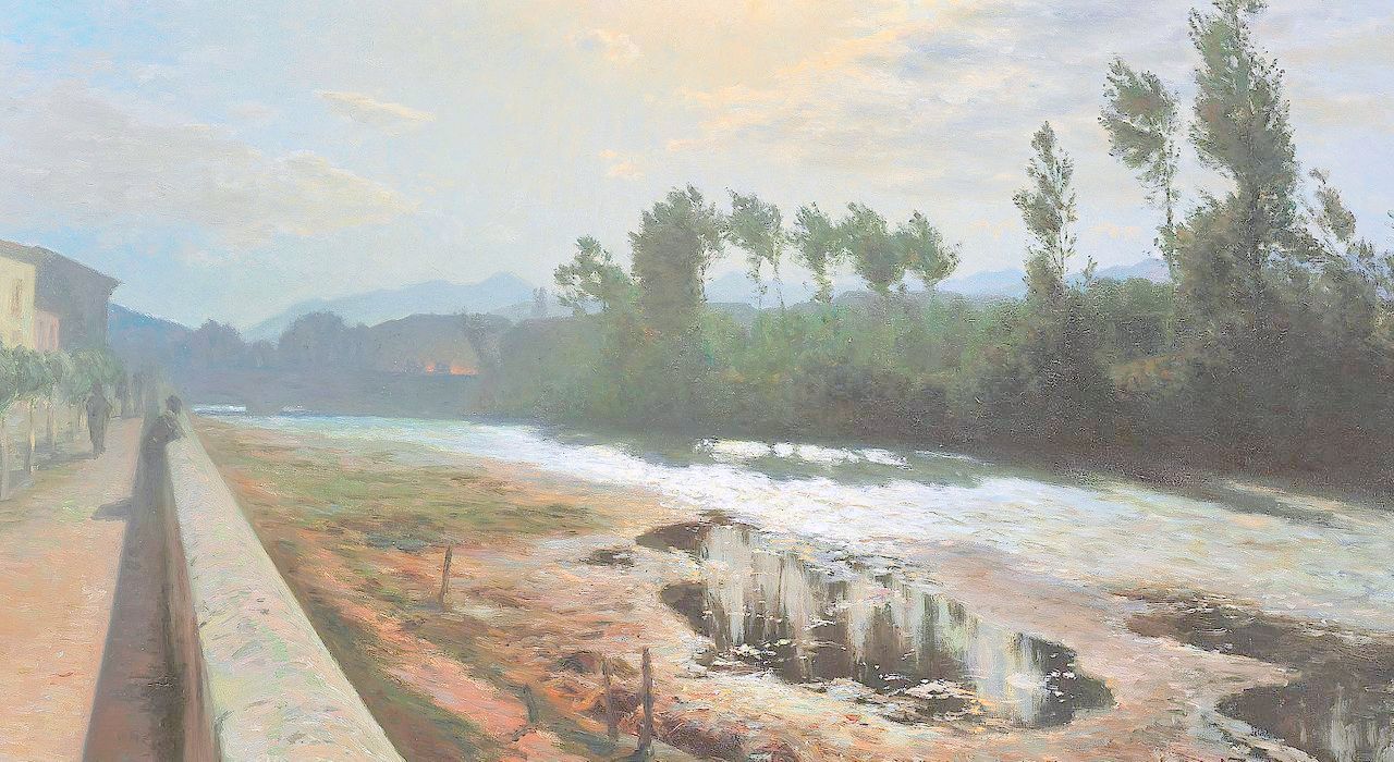 Along the River Liri. Sora by Viggo Pedersen,A3(16x12")Poster
