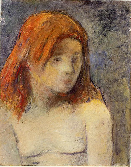 Bust of a Nude Girl, vintage artwork by Paul Gauguin, 12x8" (A4) Poster