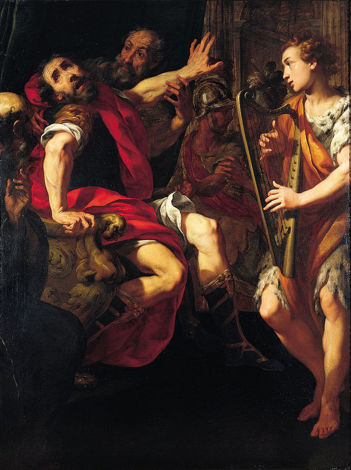 David and Saul, vintage artwork by Daniele Crespi, 12x8