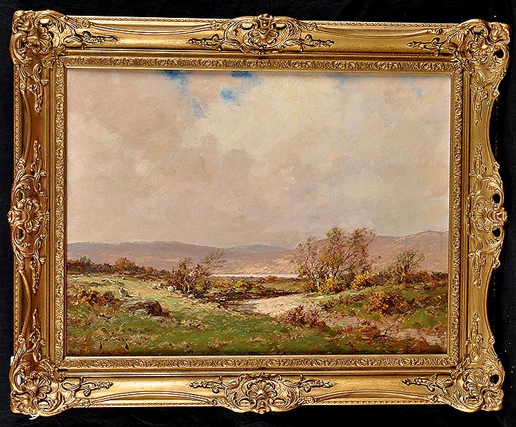 Moorland Landscape with Sheep by Thomas Hill Mckay,16x12(A3) Poster