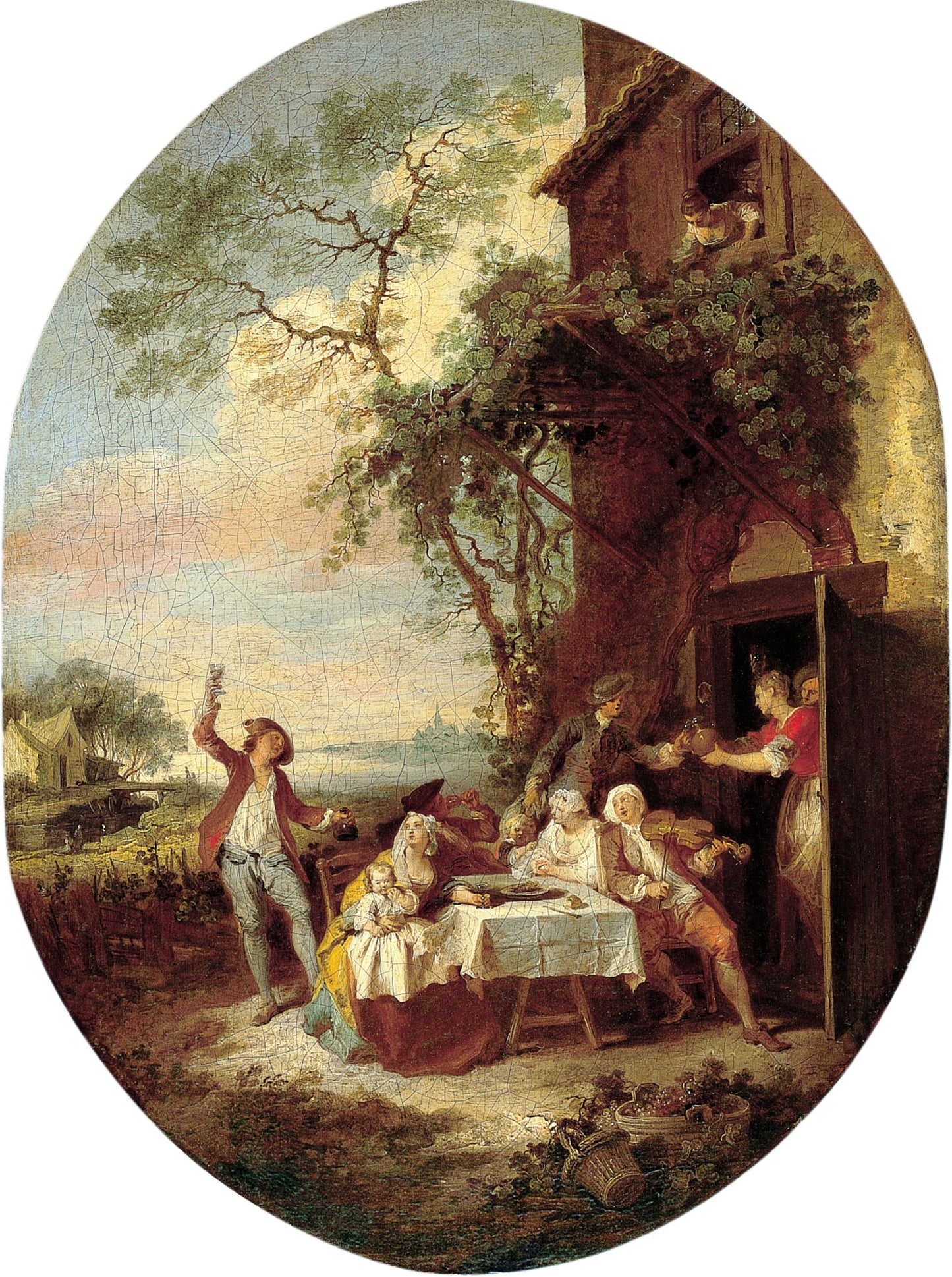 The Four Seasons 3, Autumn, vintage artwork by Pierre-Antoine Quillard, 12x8" (A4) Poster