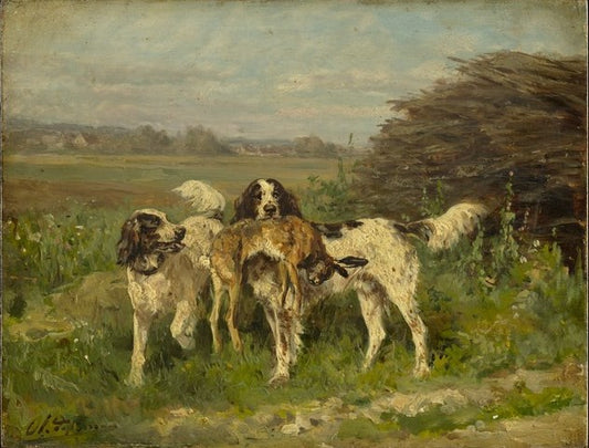 End of the Hunt, vintage artwork by Charles Olivier de Penne, 12x8" (A4) Poster