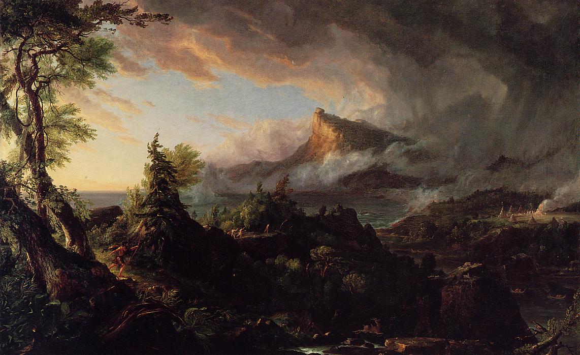 The Course of Empire 1 - The Savage State, vintage artwork by Thomas Cole, A3 (16x12") Poster Print