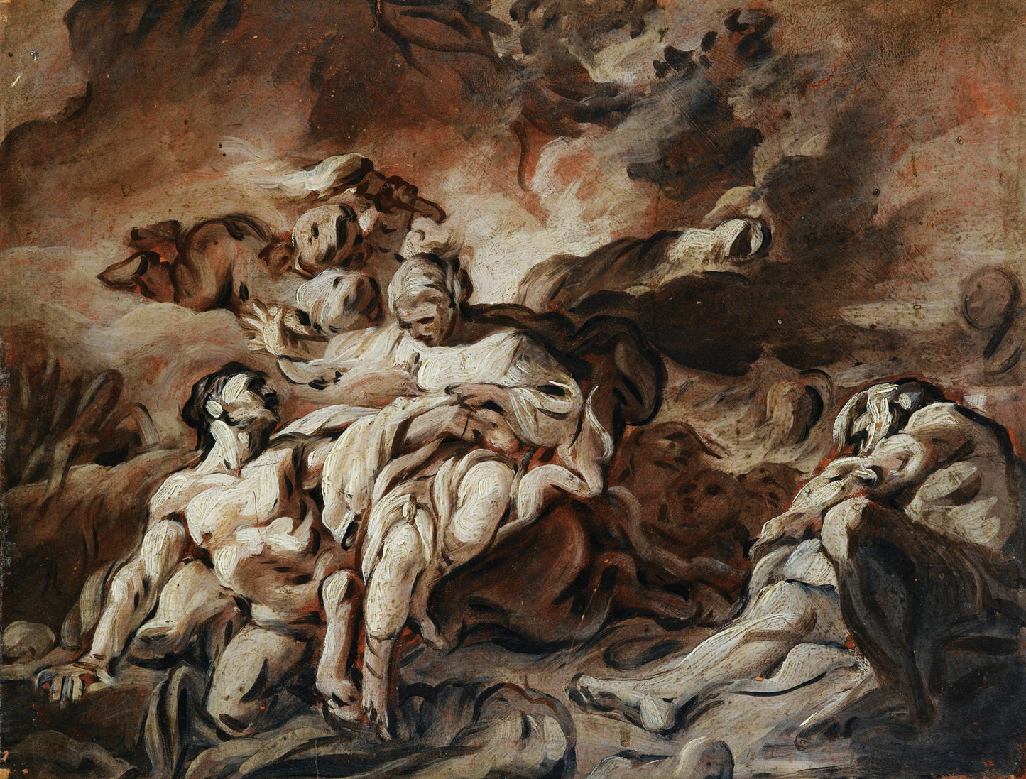 Nessus Giving his Coat to Dejanire, vintage artwork by Jean-Baptiste Deshays de Colleville, 12x8" (A4) Poster