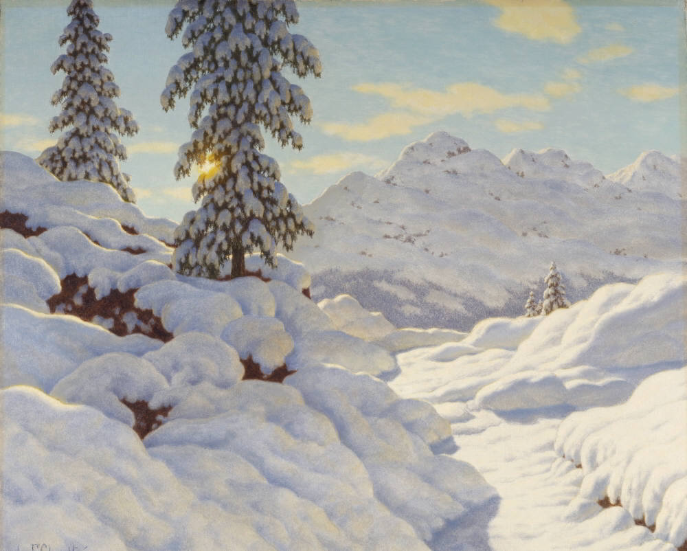 Sun and Snow, vintage artwork by Ivan Fedorovich Choultse, 12x8" (A4) Poster