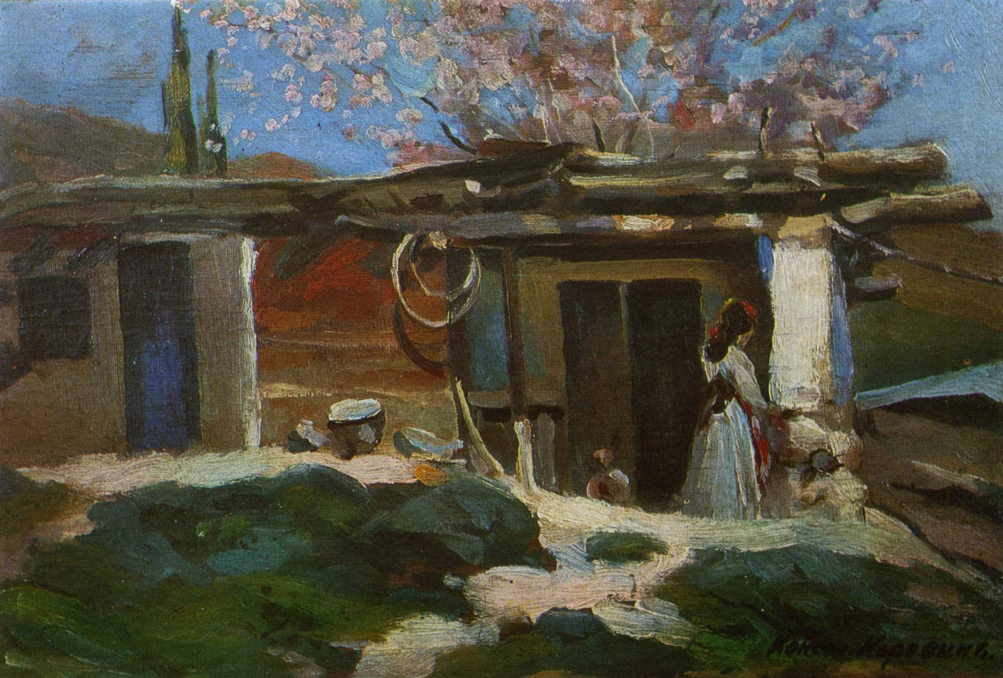Crimea. Almond Blossoms by Constantin Alexeevich Korovin,A3(16x12")Poster