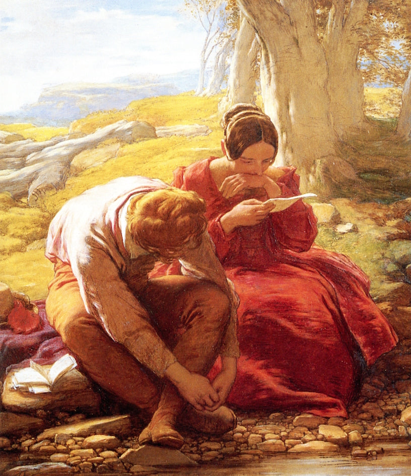 The Sonnet, vintage artwork by William Mulready, A3 (16x12") Poster Print