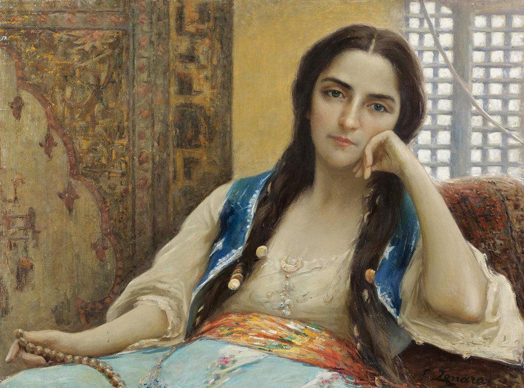 La Sultana, vintage artwork by Fausto Zonaro, 12x8" (A4) Poster
