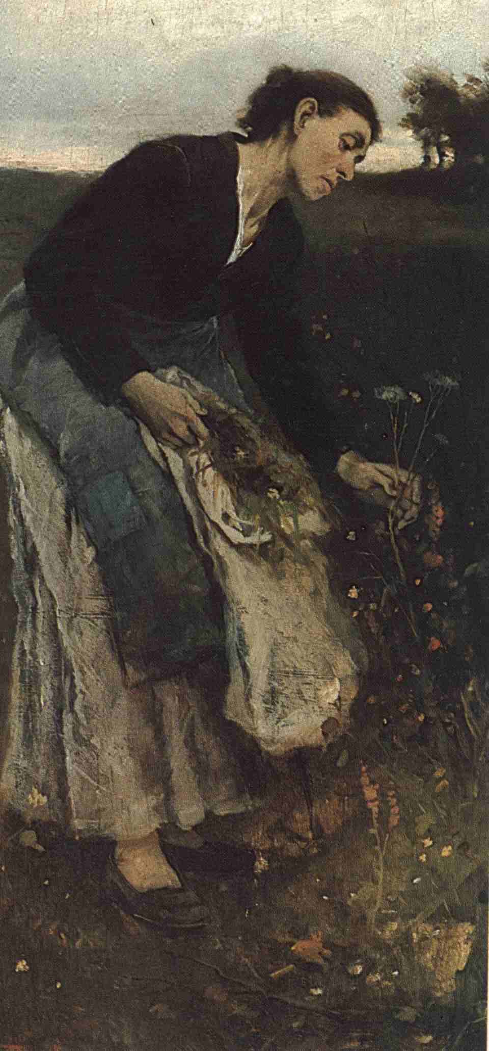 Grass Collector, vintage artwork by Jakub Schikaneder, 12x8" (A4) Poster