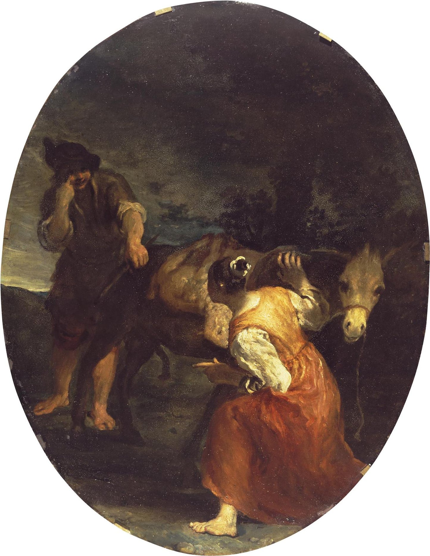 Shepherd and Shepherdess (genre scene), vintage artwork by Giuseppe Maria Crespi, 12x8" (A4) Poster