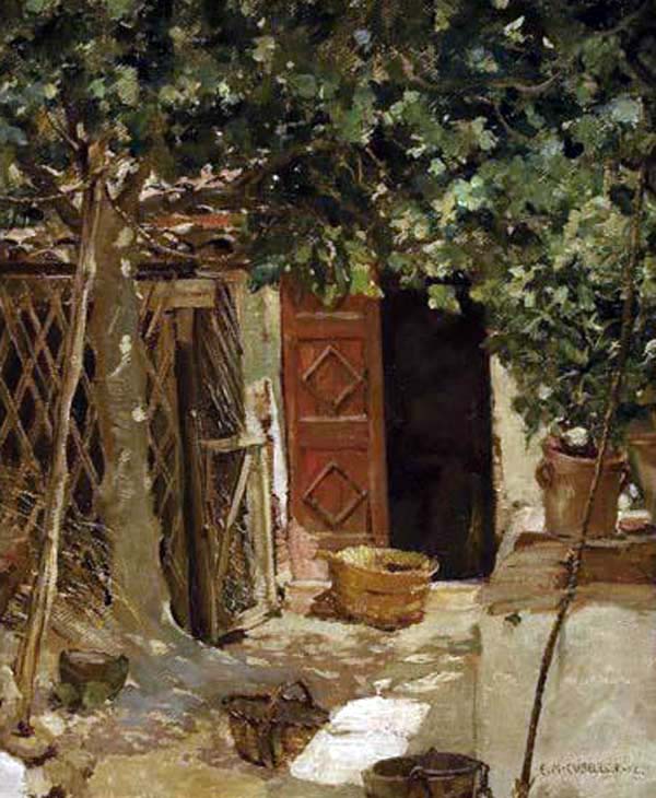 Patio by Enrique Martinez Cubells,16x12(A3) Poster
