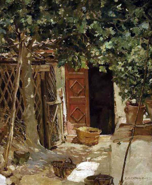 Patio by Enrique Martinez Cubells,16x12(A3) Poster
