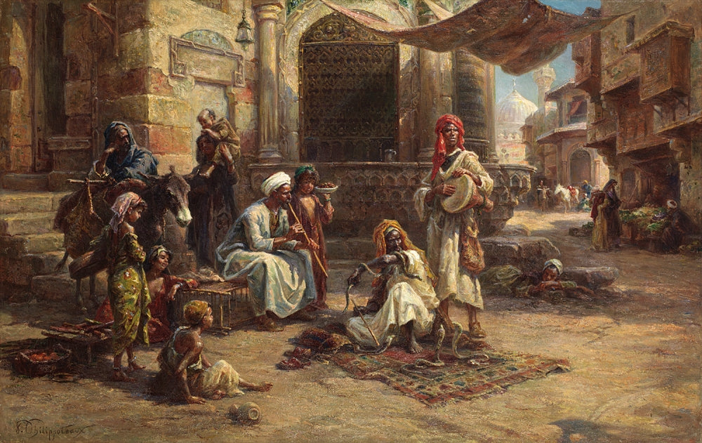 The snake charmer, vintage artwork by Paul Dominique Philippoteaux, 12x8" (A4) Poster