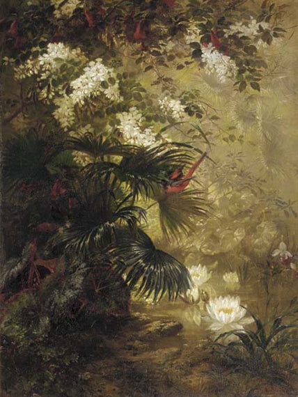 Tropical Paradise, vintage artwork by Marie Oesterley, 12x8" (A4) Poster