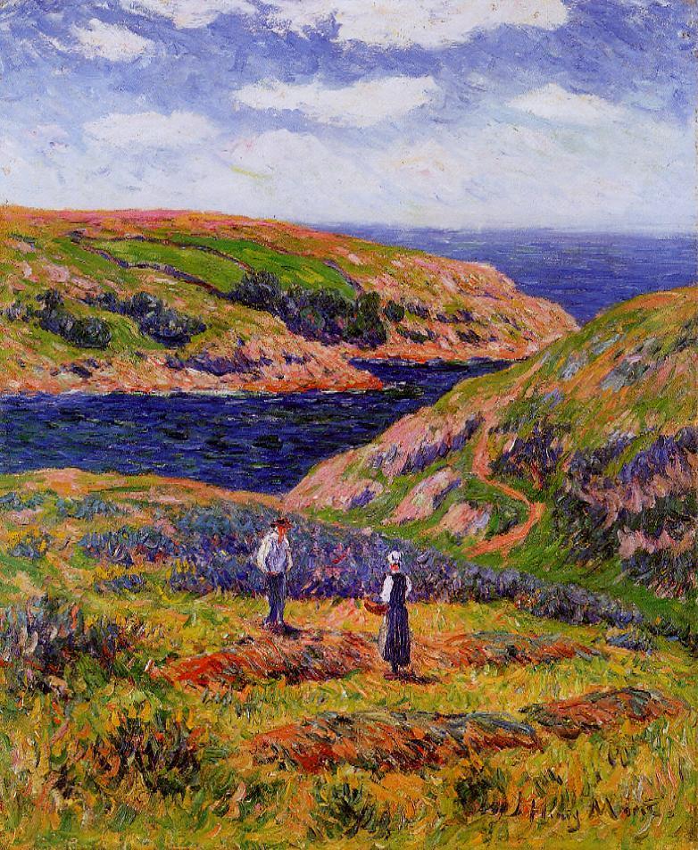 Cliffs at Clohars, Carnoet by Henry Moret,A3(16x12")Poster
