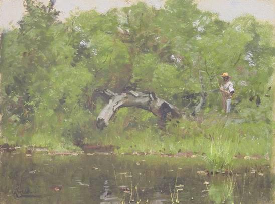 Gone Fishing, vintage artwork by William Gilbert Gaul, 12x8" (A4) Poster