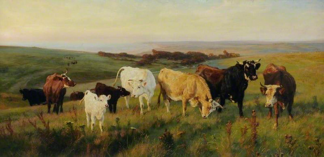 Evening LIght, vintage artwork by Henry William Banks Davis, R.A., 12x8" (A4) Poster