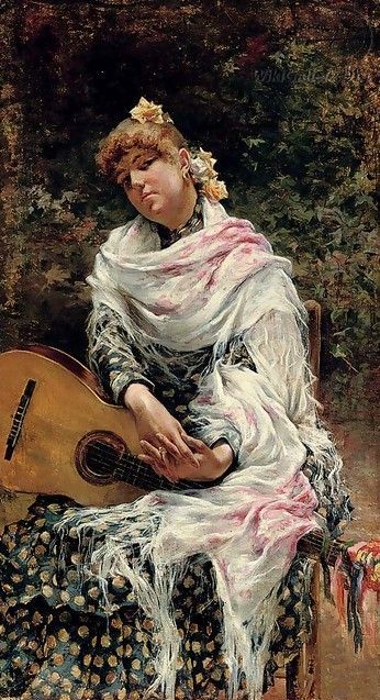 The Spanish Guitar Player by Jose Garcia y Ramos,A3(16x12")Poster
