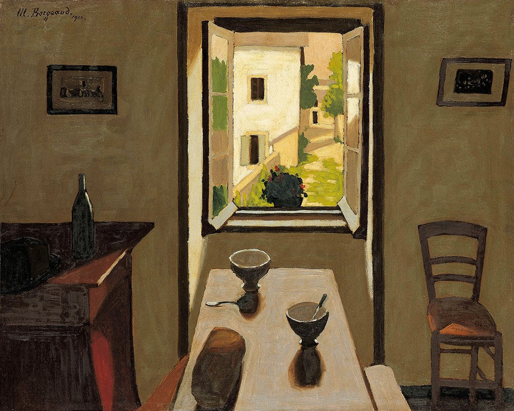 Table and Two Bowls by Marius Borgeaud,A3(16x12")Poster