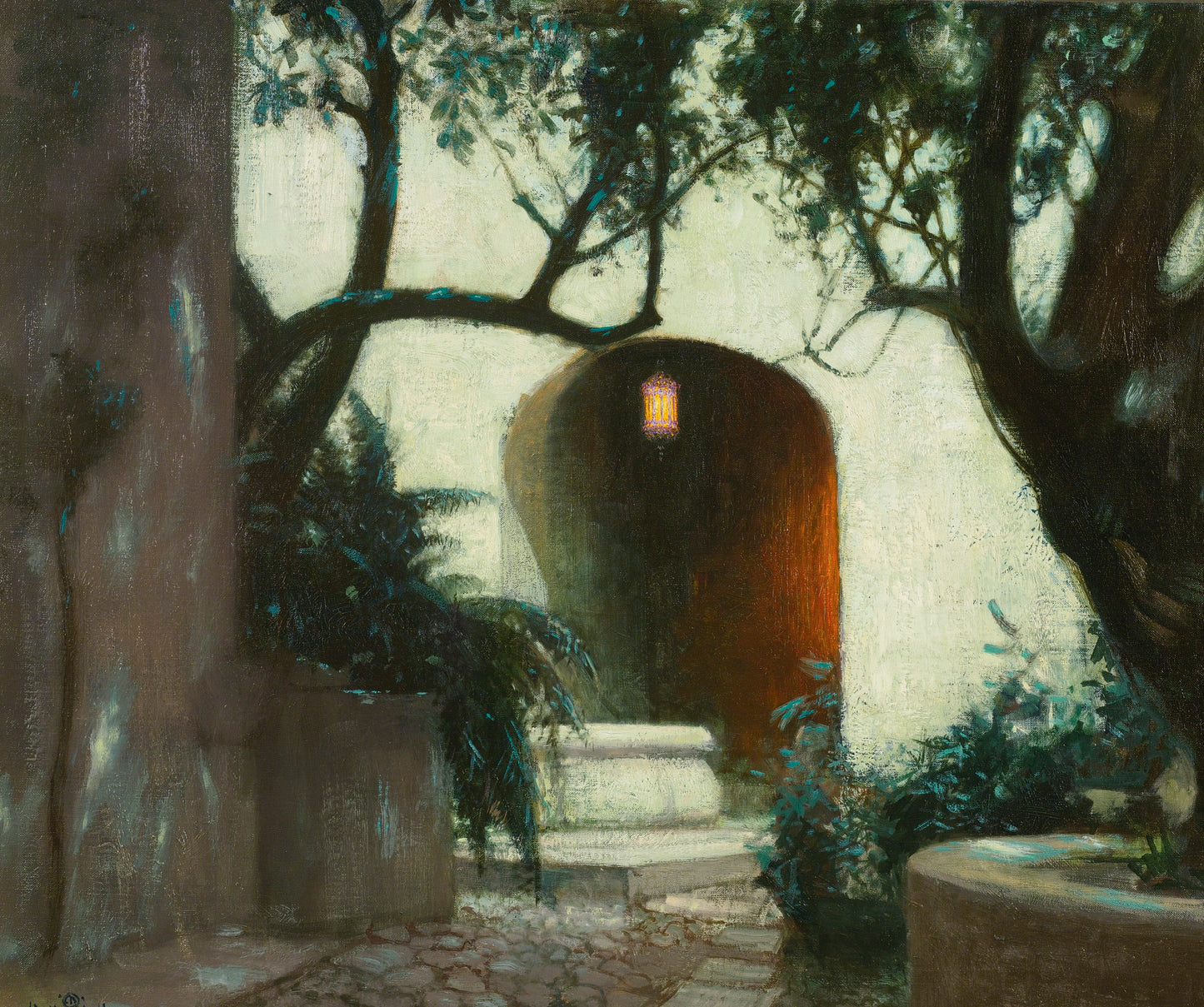 Twilight in the Courtyard by Hermann Dudley Murphy,A3(16x12")Poster