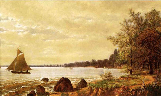 Lake Mendota, Wisconsin, vintage artwork by Joseph Rusling Meeker, 12x8" (A4) Poster