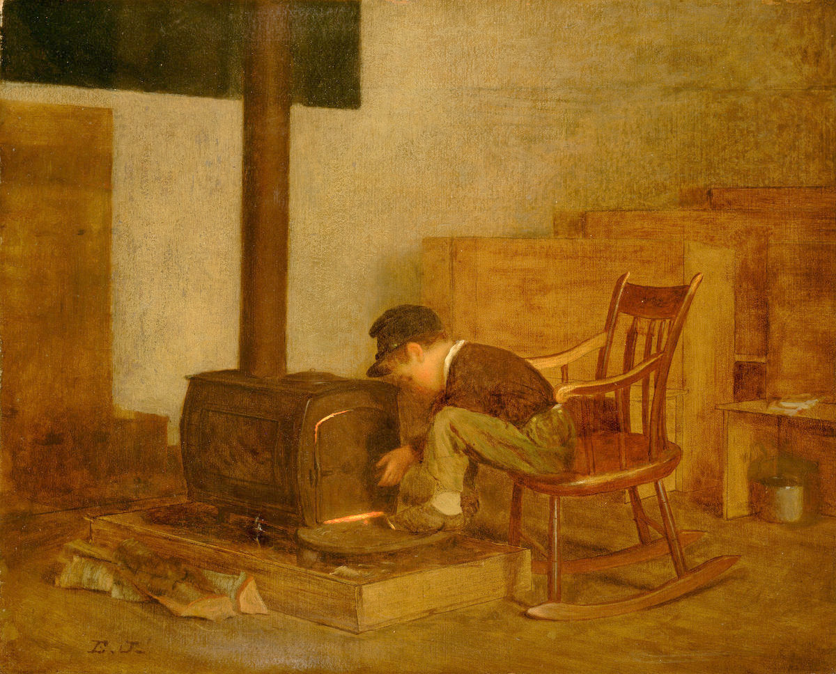 The Early Scholar, vintage artwork by Eastman Johnson, 12x8" (A4) Poster