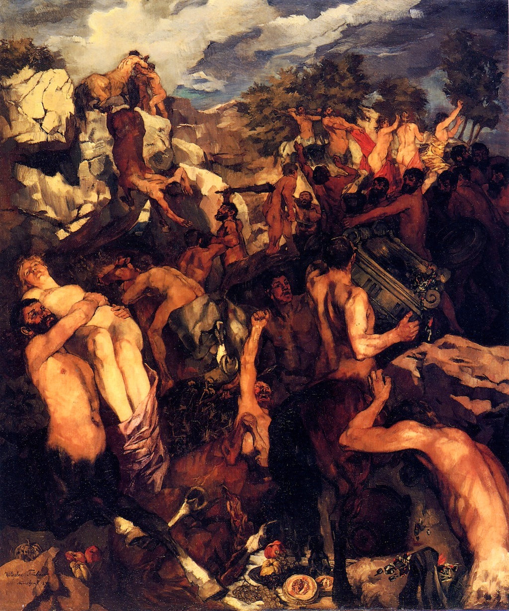 The Battle of the Lapiths and Centaurs by Wilhelm Trubner,A3(16x12")Poster