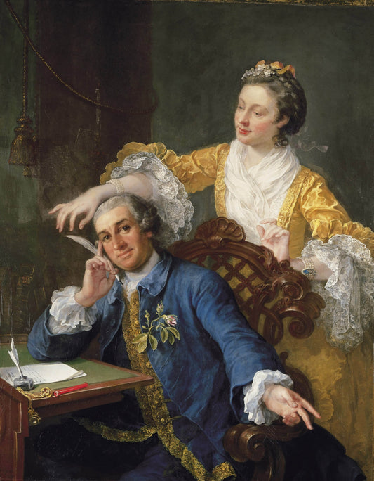 David Garrick and His Wife Eva-Maria Veigel, vintage artwork by William Hogarth, 12x8" (A4) Poster