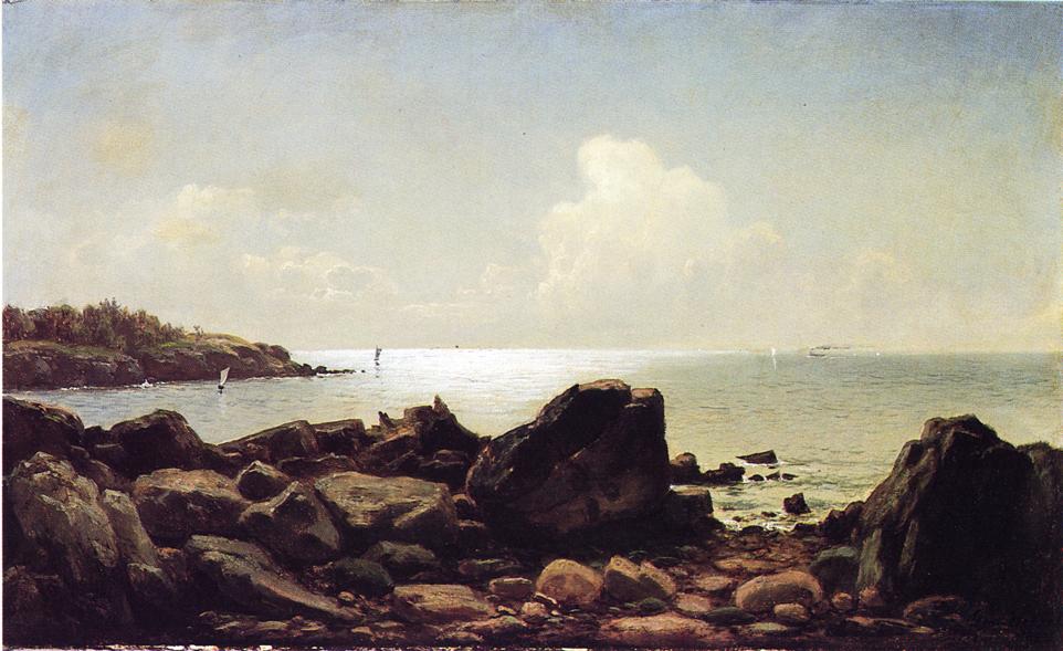Rocky Inlet, Maine, vintage artwork by George Hetzel, 12x8" (A4) Poster